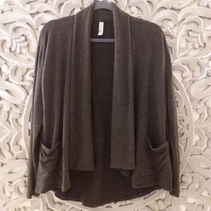 Kensie Knit Gray Jacket with Pockets